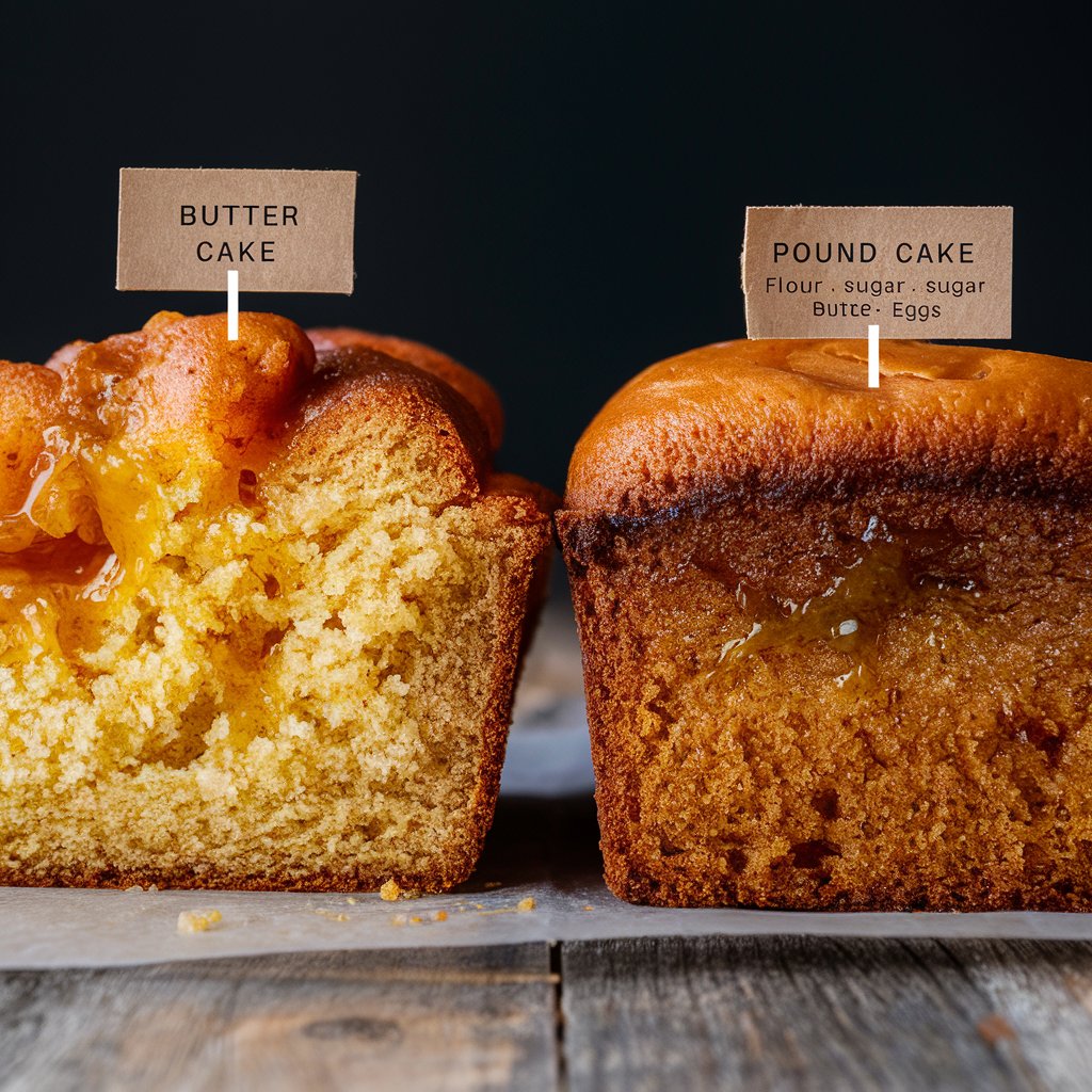 Difference between butter cake and pound cake