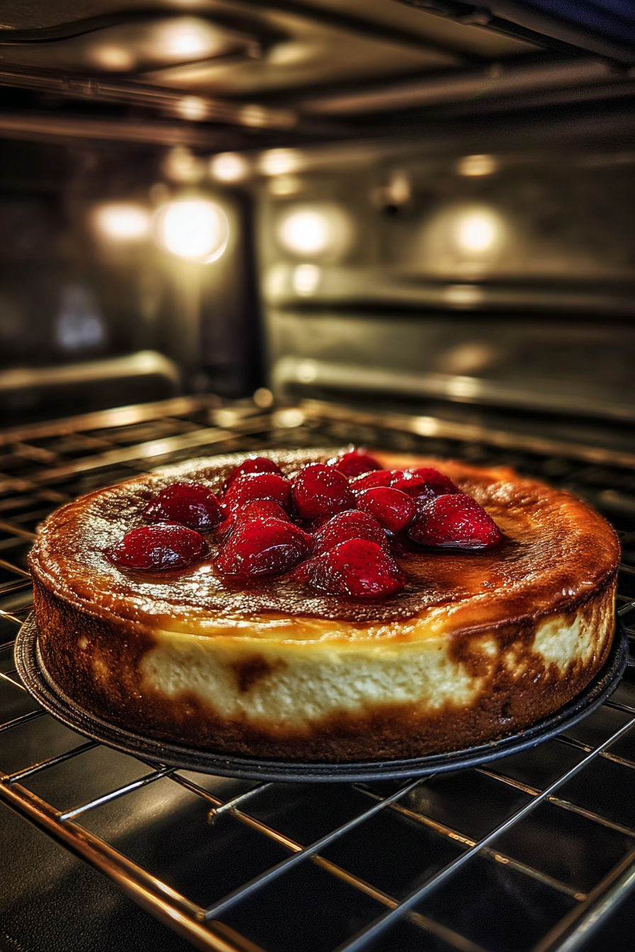 Baking New York cheesecake in water bath