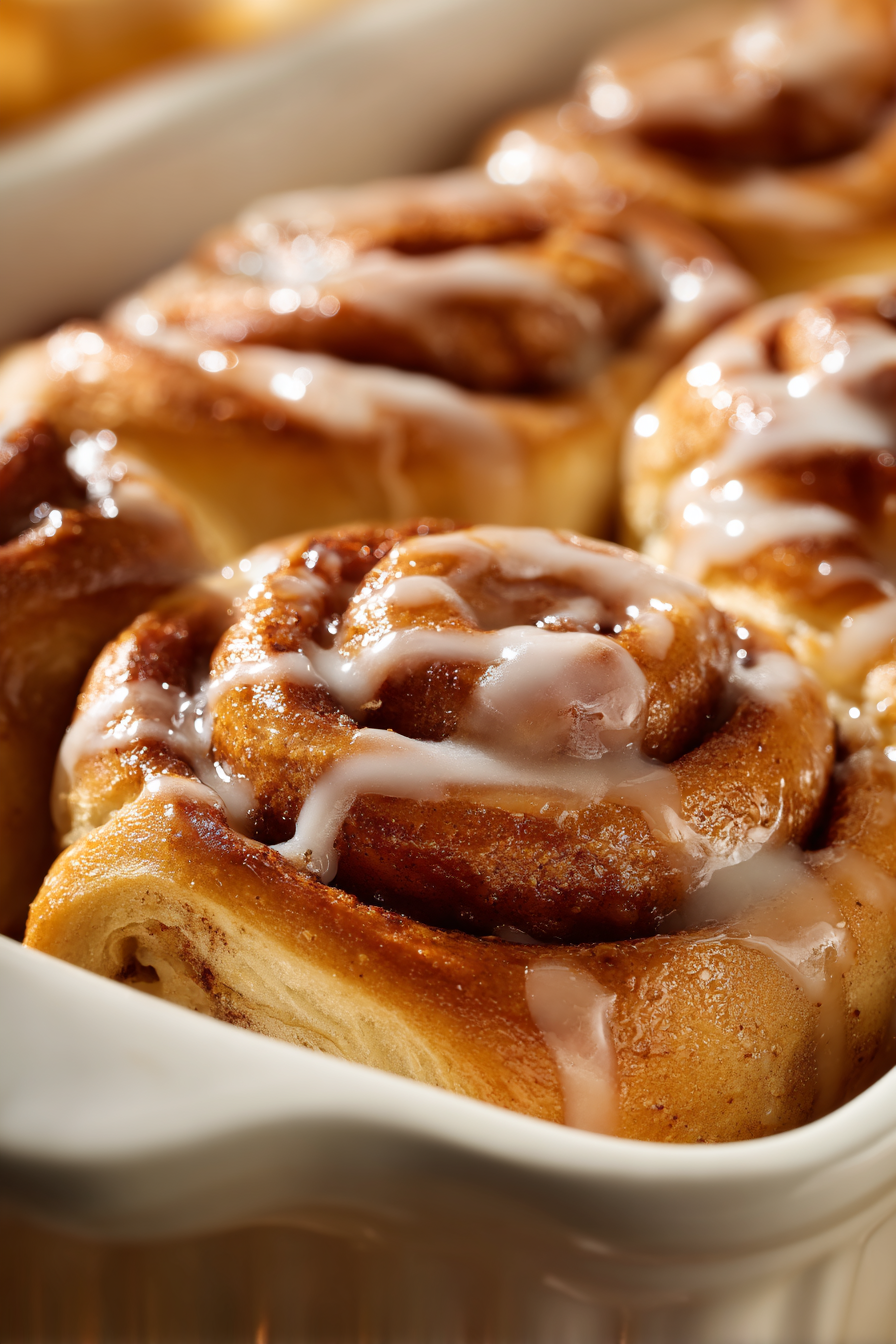 Biscoff Cookie Butter Cinnamon Rolls fresh from oven