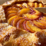 The easiest peach galette you can make in 15 minutes with golden crust and fresh peaches