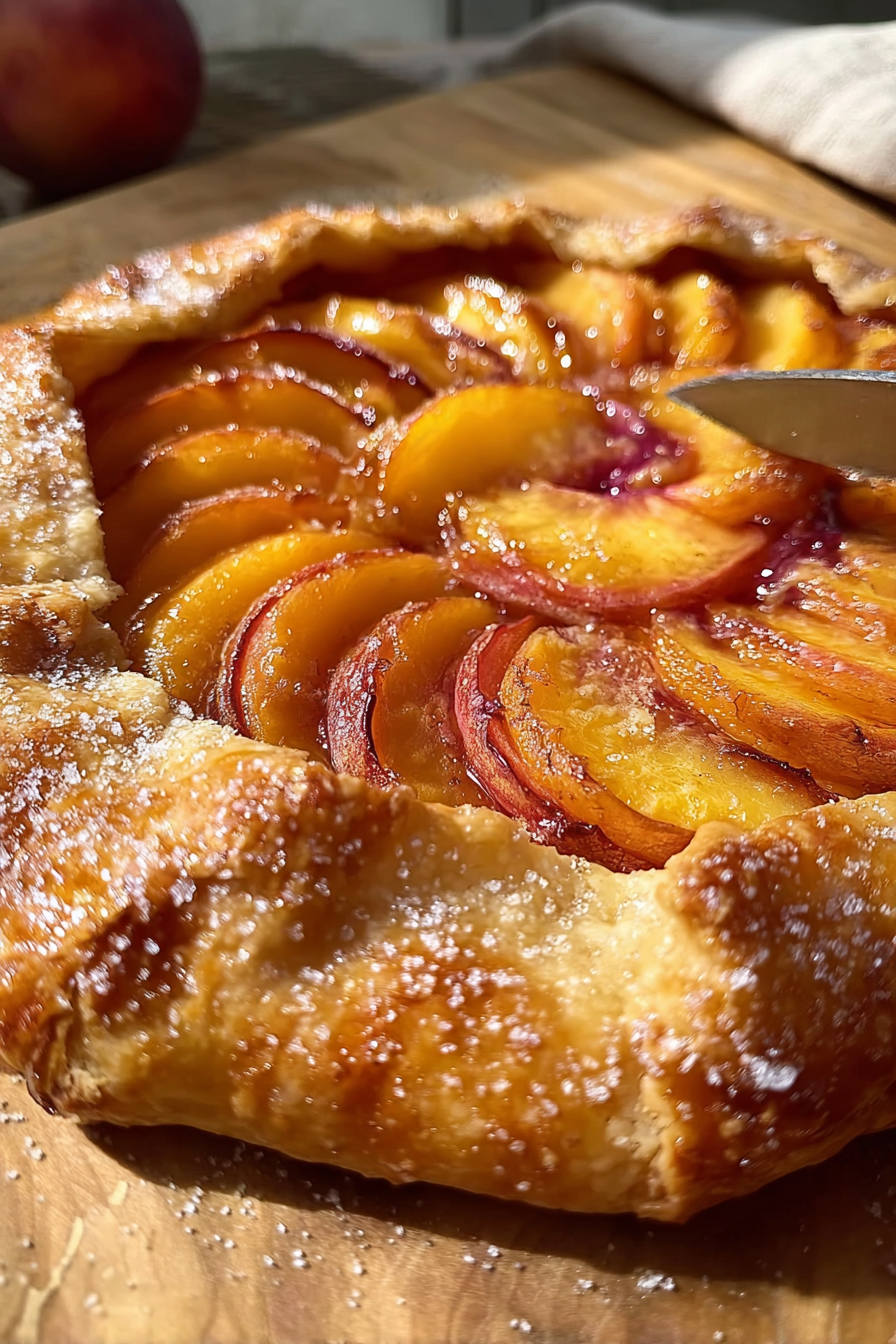 The easiest peach galette you can make in 15 minutes with golden crust and fresh peaches