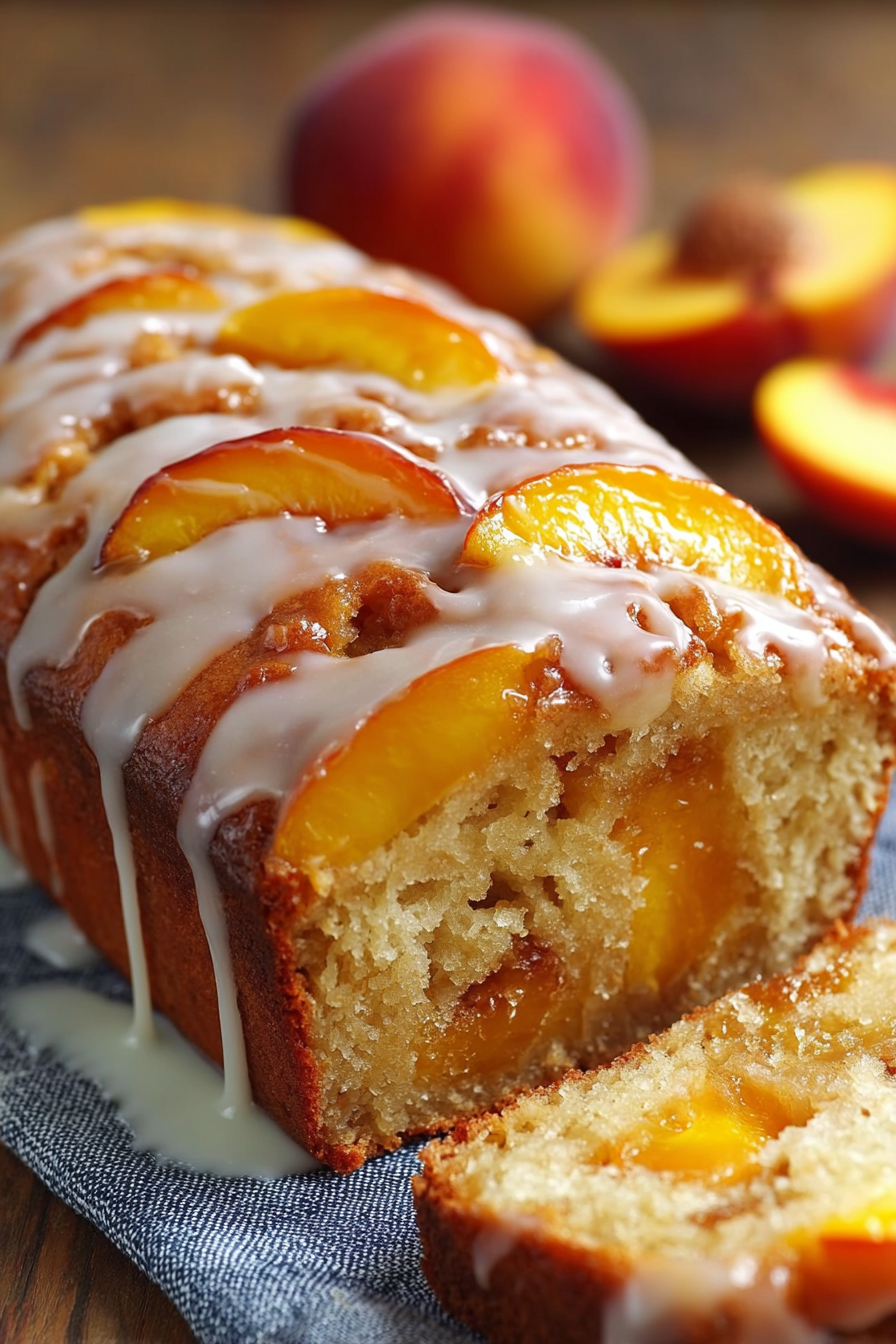 Irresistible summer peach cake with glaze