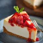 Final slice of New York cheesecake recipe ready to eat