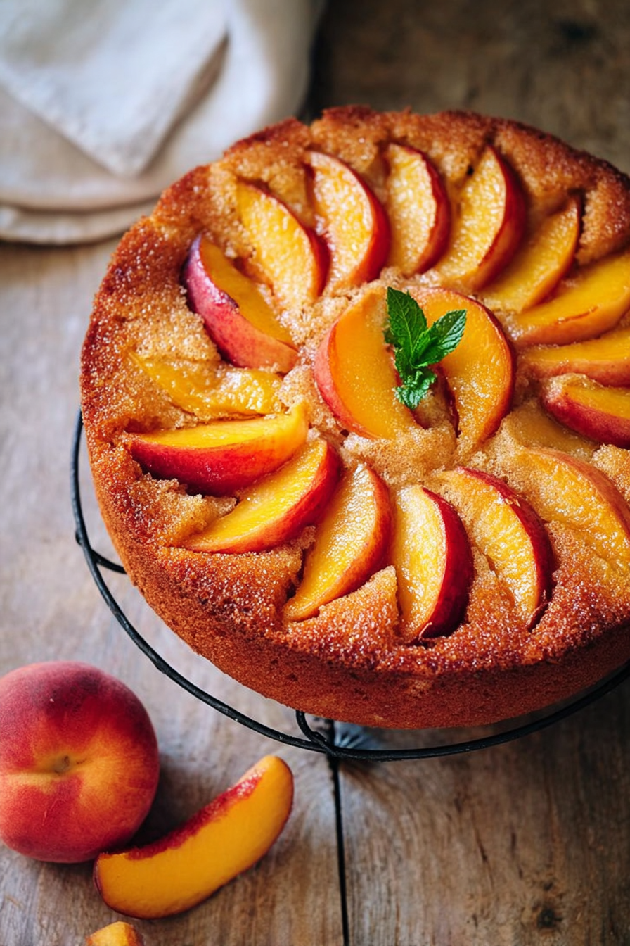 Fresh peach cake perfect for summer gatherings