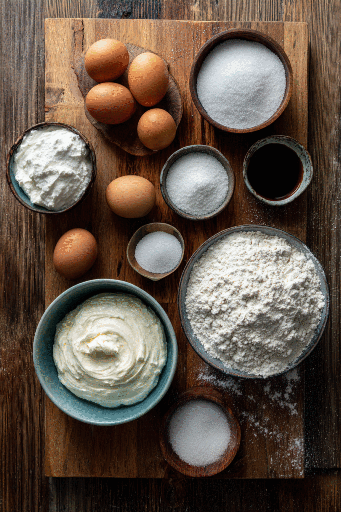 Ingredients for making Light & Fluffy Yogurt Cloud Cake