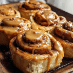 Biscoff Cookie Butter Cinnamon Rolls close-up