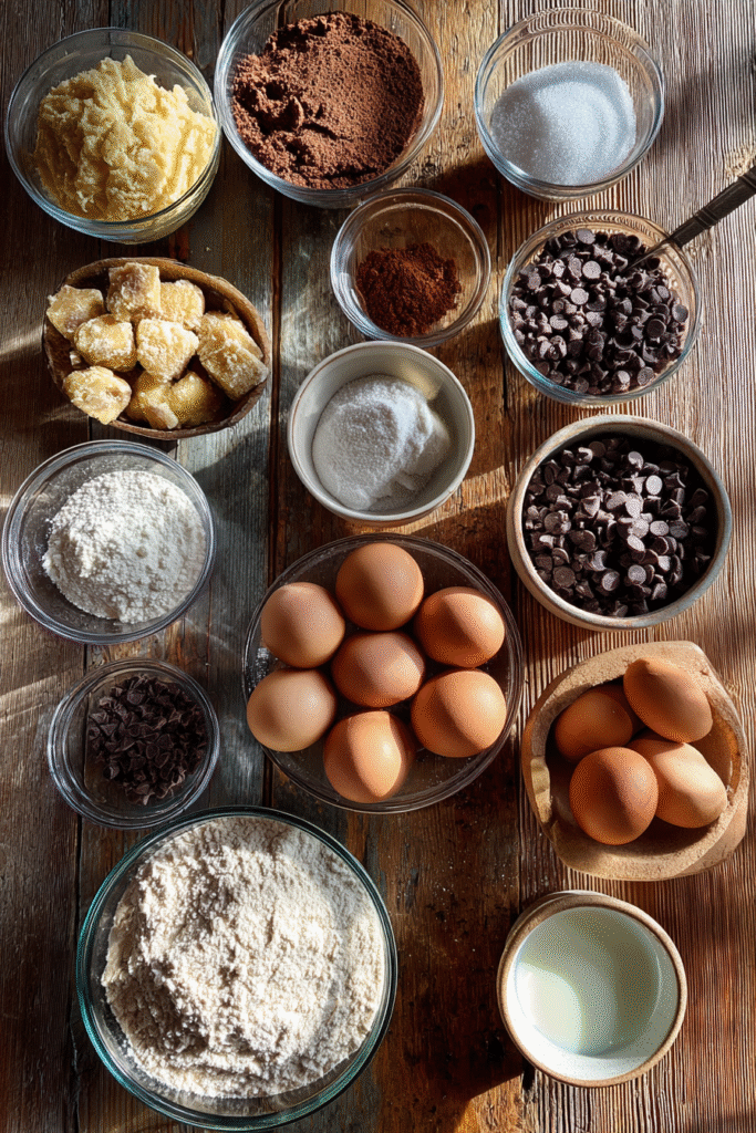 Ingredients used in blondie and brookie recipes