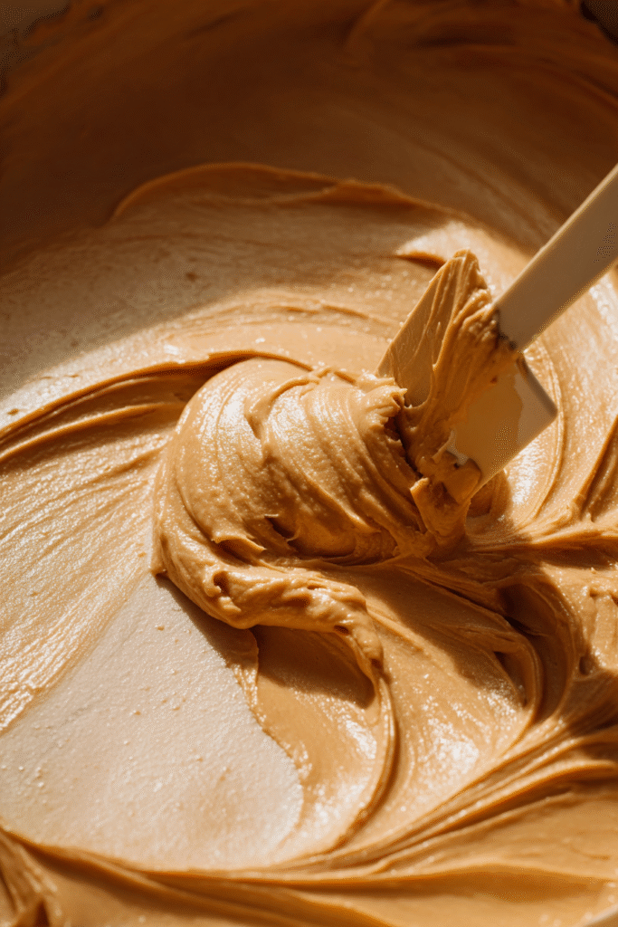 Frosting gooey coffee caramel cake layer