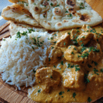 Chicken Korma with naan and rice