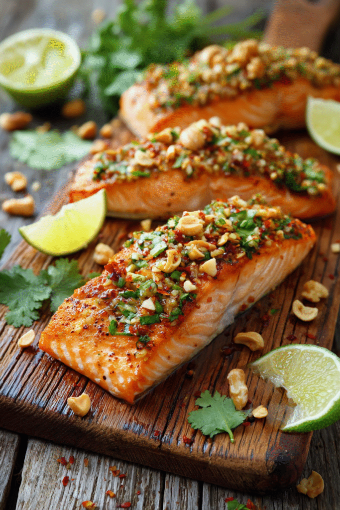 final spicy salmon with nut salsa