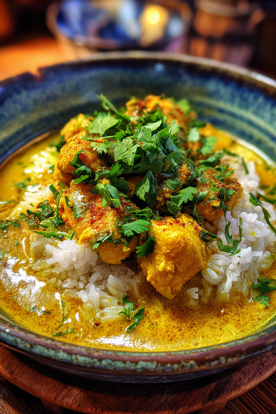 OneTakeChickenCurryRecipes in 2025 served with rice and cilantro