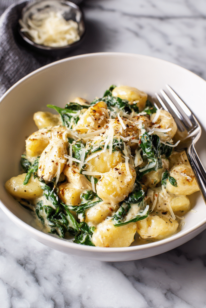Cozy dinner for two with Delicious Creamy Crack Chicken Gnocchi