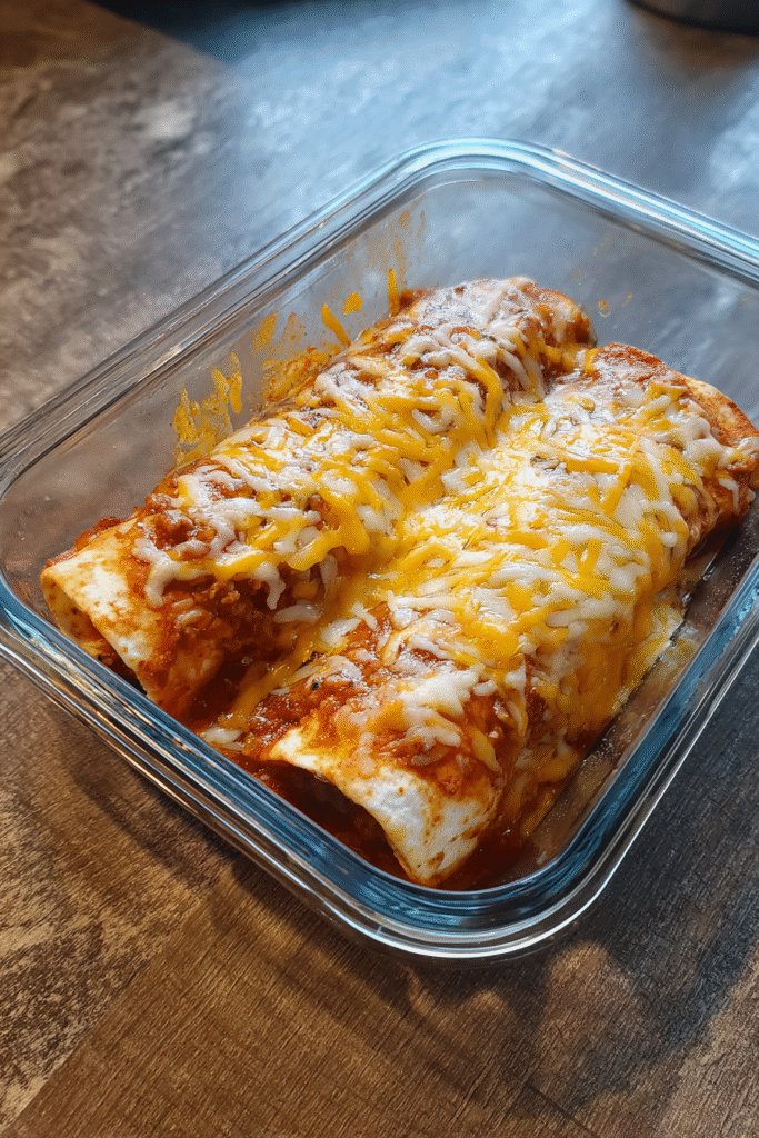 Ground beef enchiladas meal prep leftovers