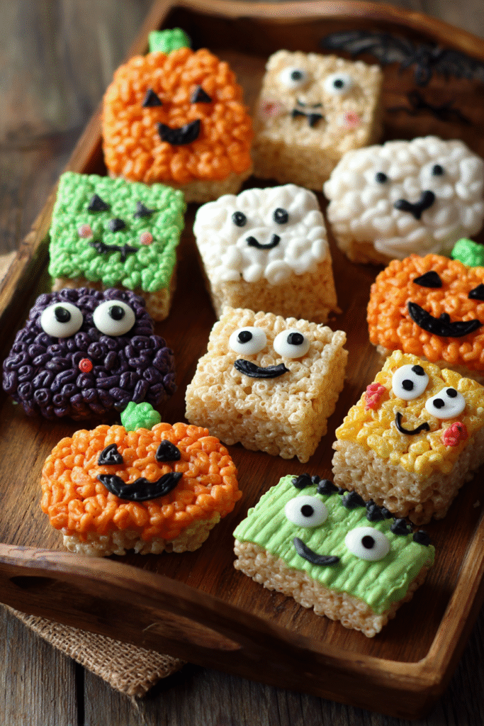 Halloween Rice Krispies treats ideas spooky designs