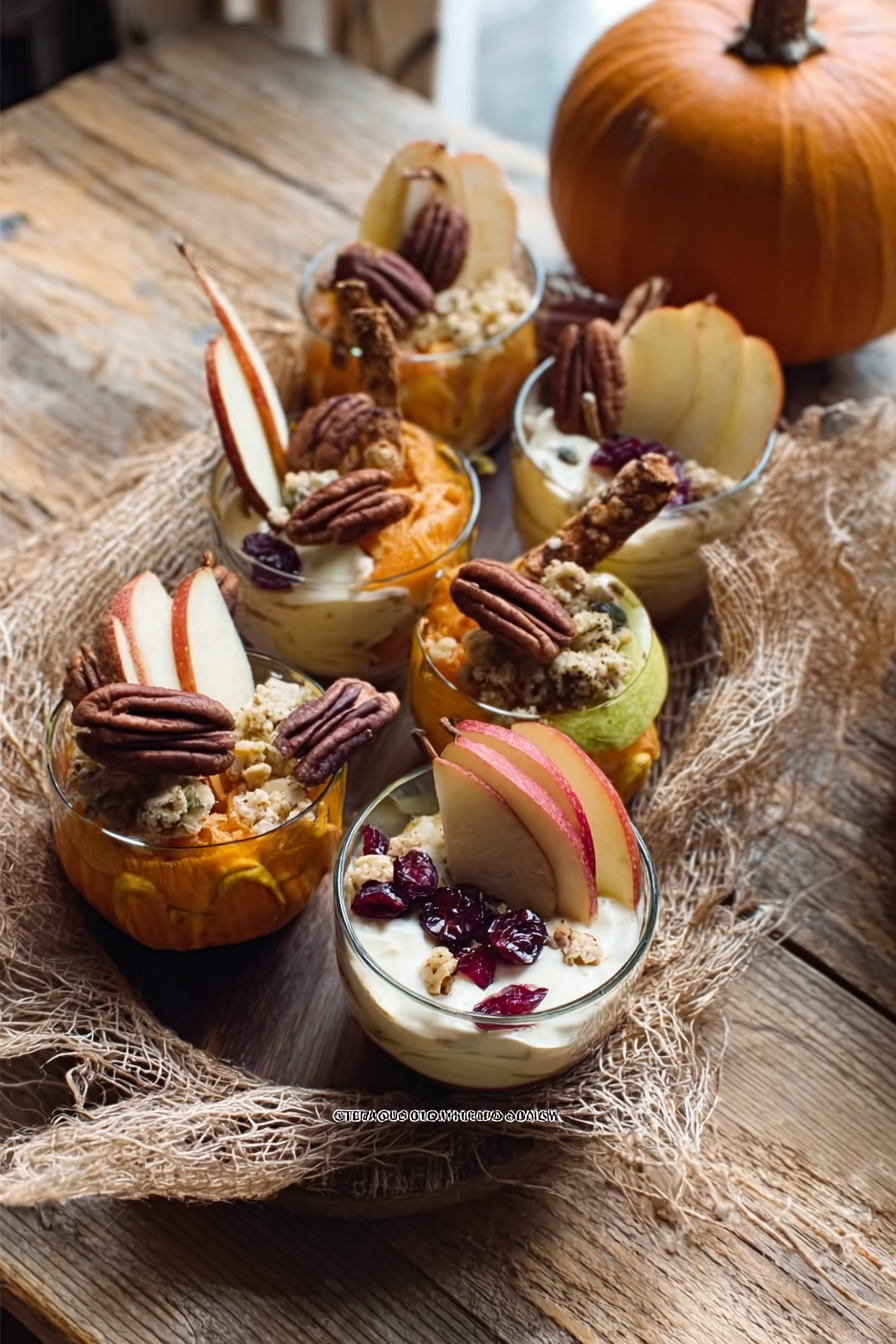 pumpkin charcuterie cups fall dessert