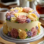 Moist Lemon Butter Cake topped with lemon glaze and fresh zest