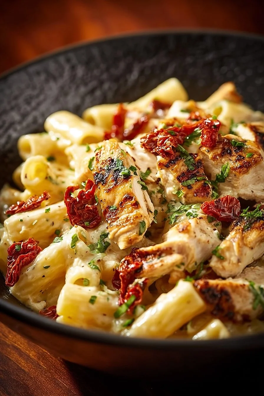 Delicious Marry Me Chicken Pasta served with herbs and cheese