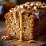 Butternut Squash Bread with Walnuts slice close-up