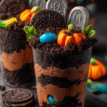 chocolate oreo graveyard pudding cups