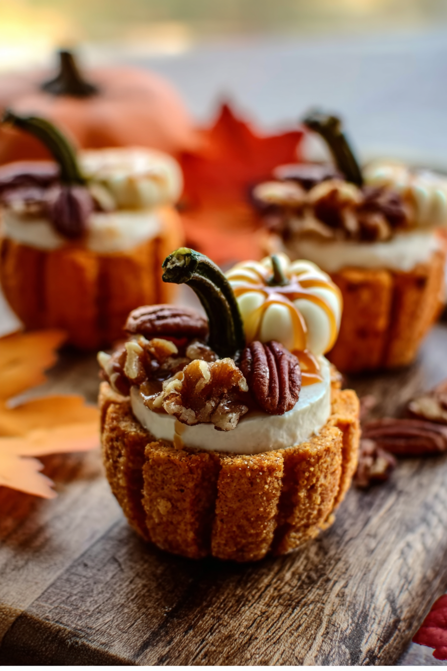 Pumpkin Charcuterie Cups mini sweet bites no-bake fall dessert