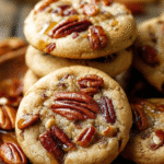 Maple Pecan Cookies with Toasted Nuts on a rustic plate