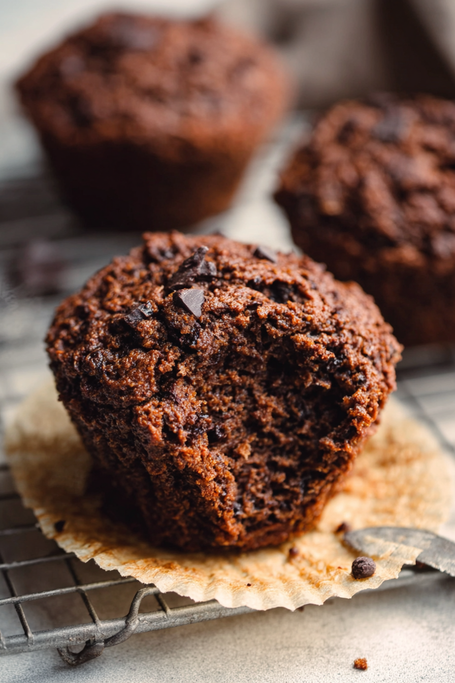 Chocolate Date Bran Muffins high-dome crumb