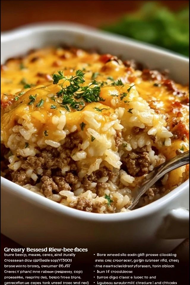 Cheesy Hamburger Rice Casserole