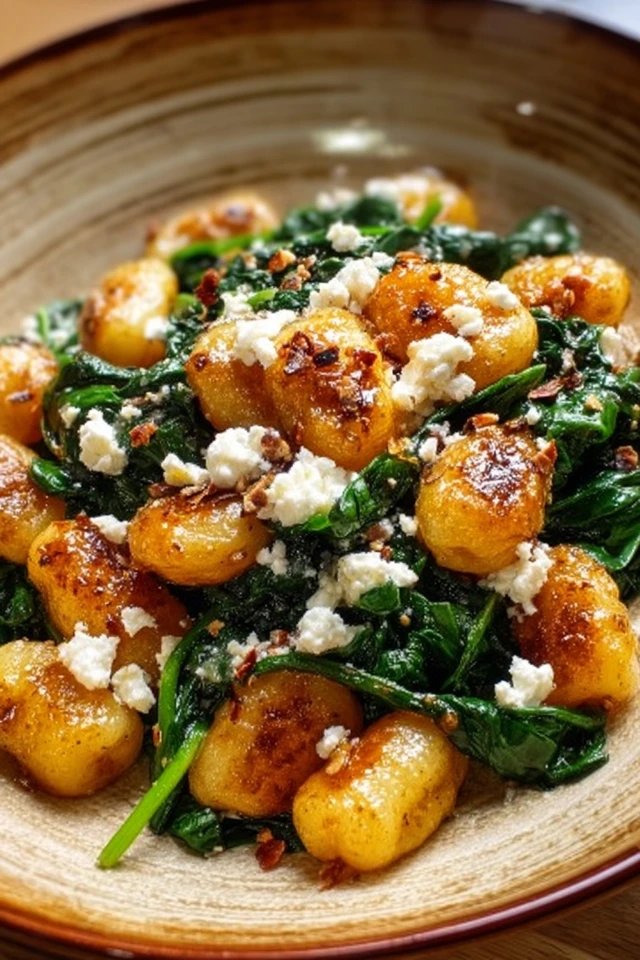 Creamy Gnocchi with Spinach and Feta