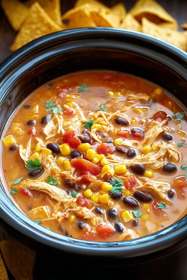 Crockpot Chicken Tortilla Soup