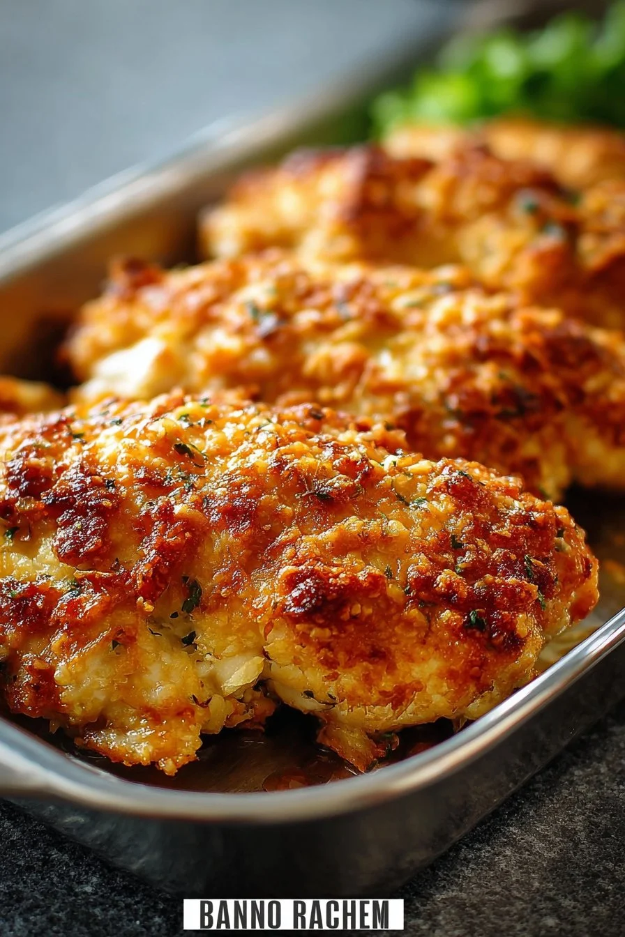 Delicious baked ranch chicken served on a plate with herbs and spices