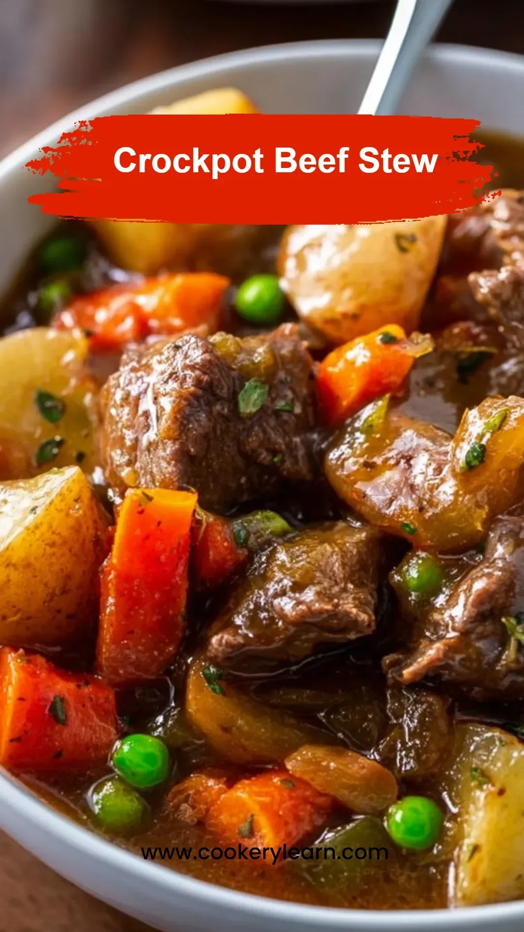 Delicious crockpot beef stew with tender beef and fresh vegetables