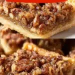 Delicious easy pecan pie bars served on a plate