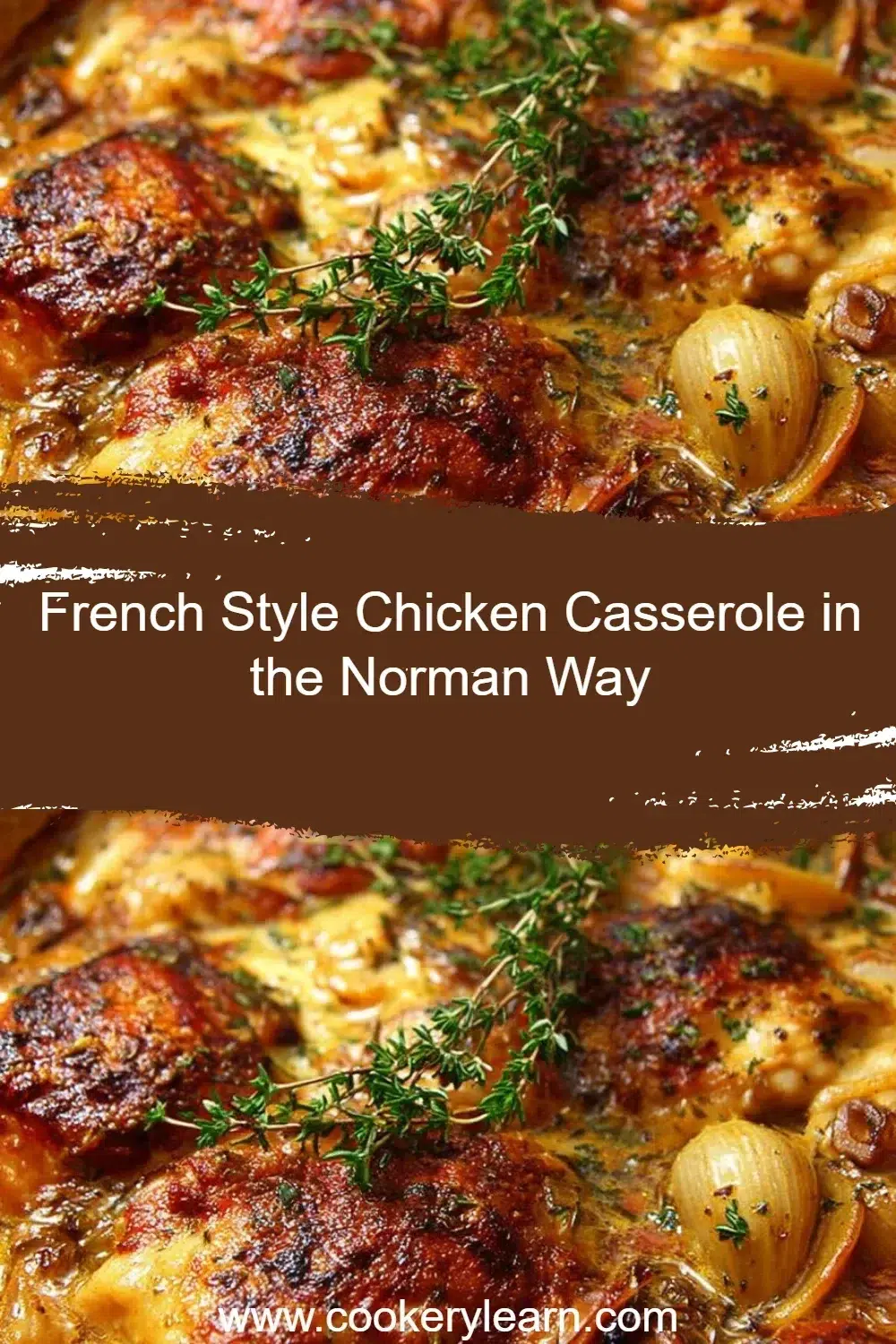 French style chicken casserole cooked in the traditional Norman way