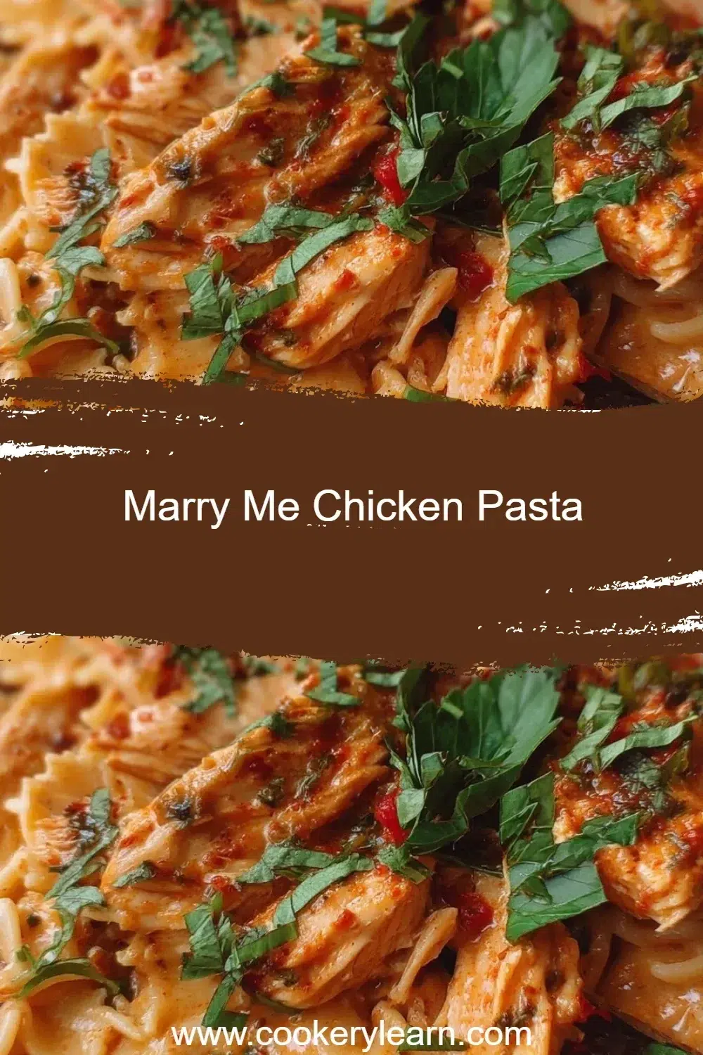 Delicious Marry Me Chicken Pasta served with fresh herbs and parmesan cheese