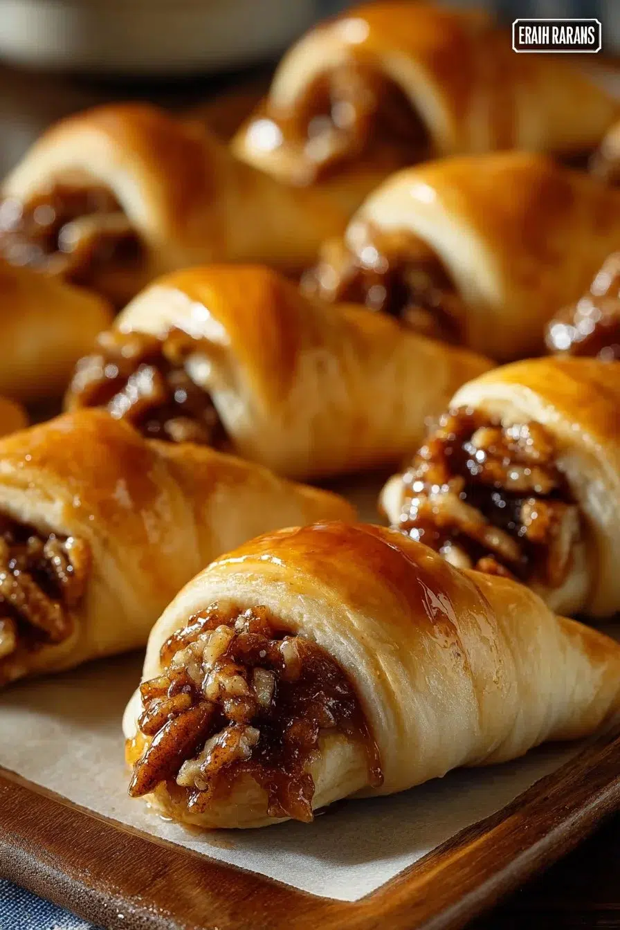 Delicious Pecan Pie Crescent Rolls with pecan filling on a plate