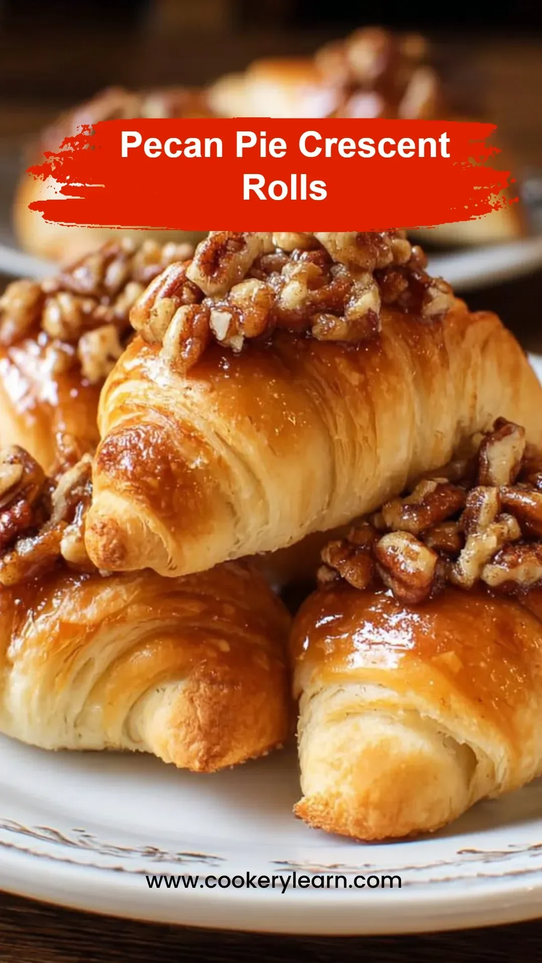 Pecan Pie Crescent Rolls featuring a flaky pastry filled with pecan pie filling
