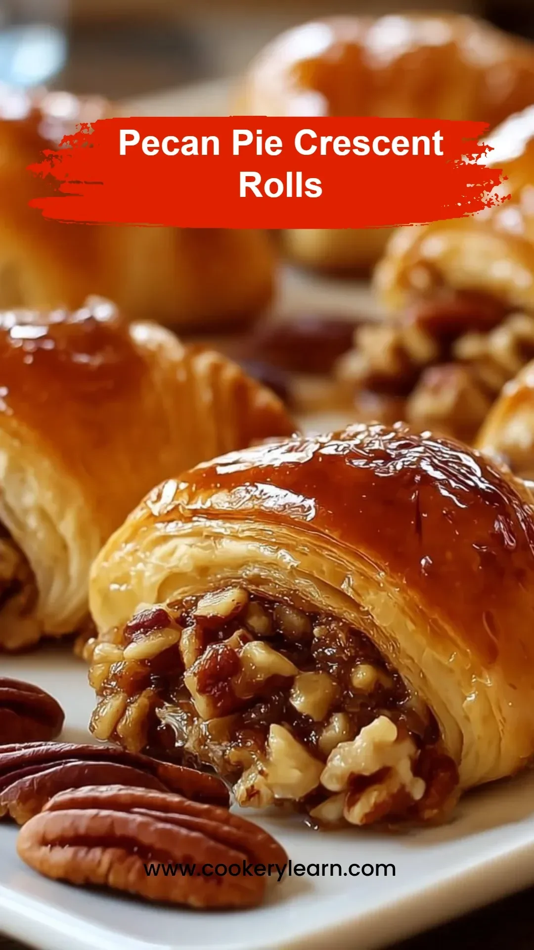 Pecan Pie Crescent Rolls, a sweet dessert combining flaky crescent rolls and pecan pie filling.