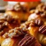 Pecan Pie Crescent Rolls with a golden crust and pecan filling