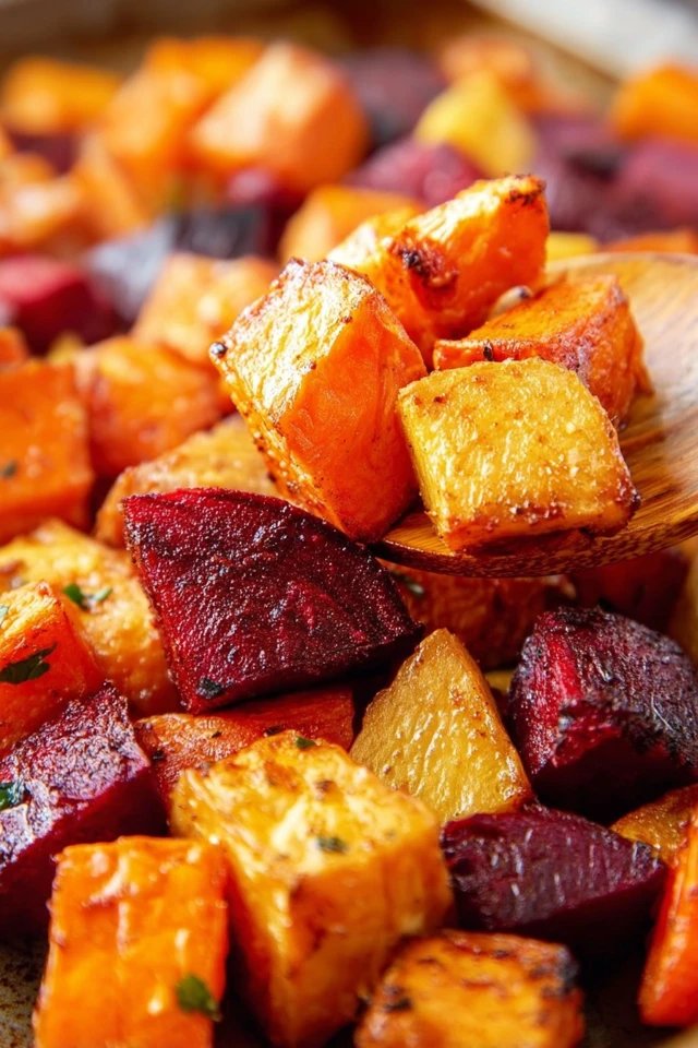 Roasted Beets and Sweet Potatoes