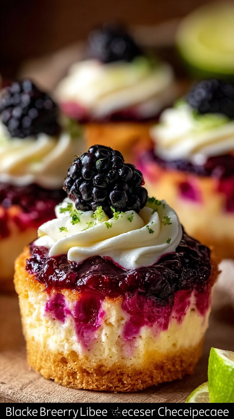 Blackberry Lime Cheesecake Cupcakes