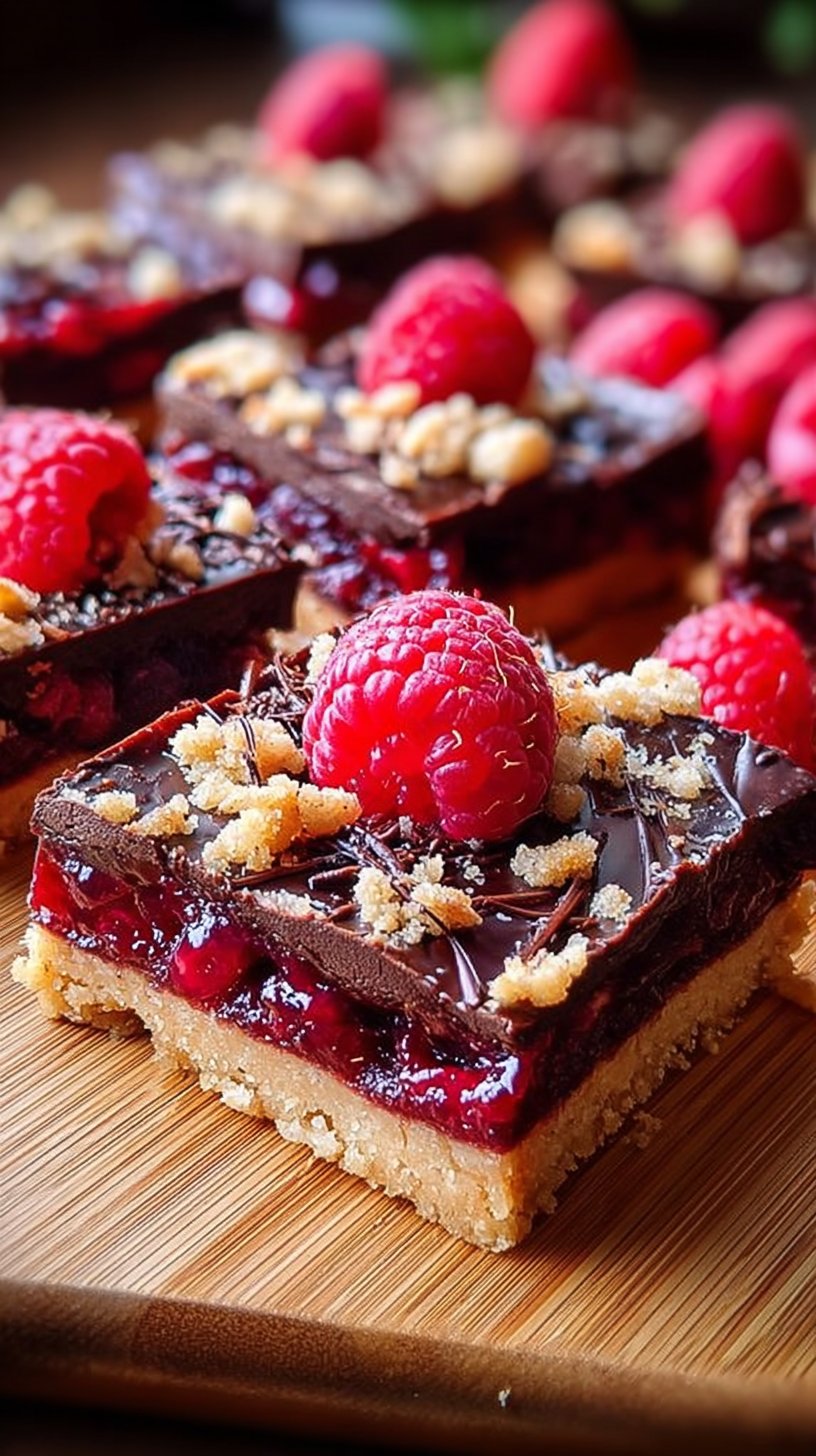 Dark Chocolate Raspberry Pie Bars