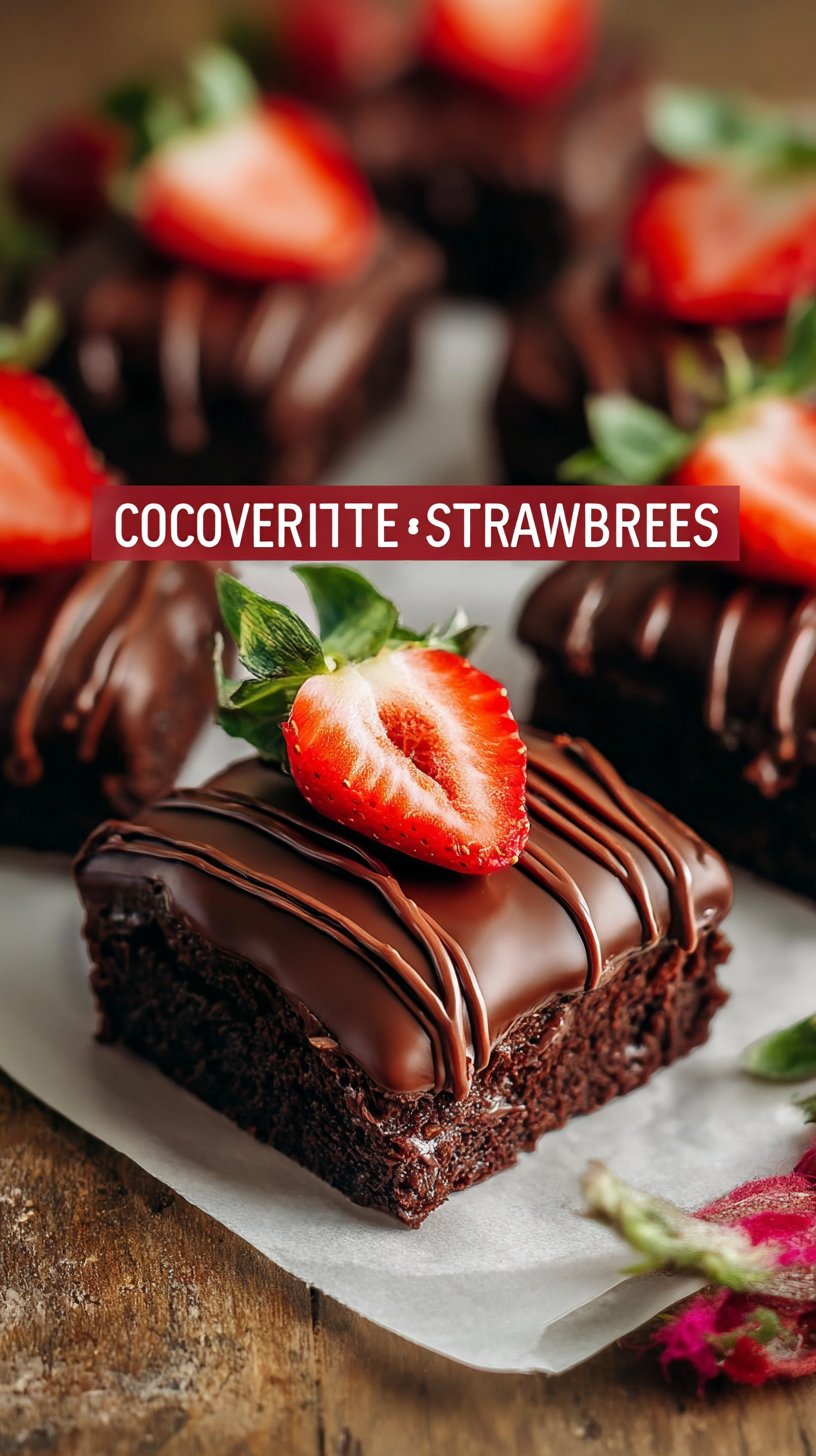 Chocolate Covered Strawberry Brownies