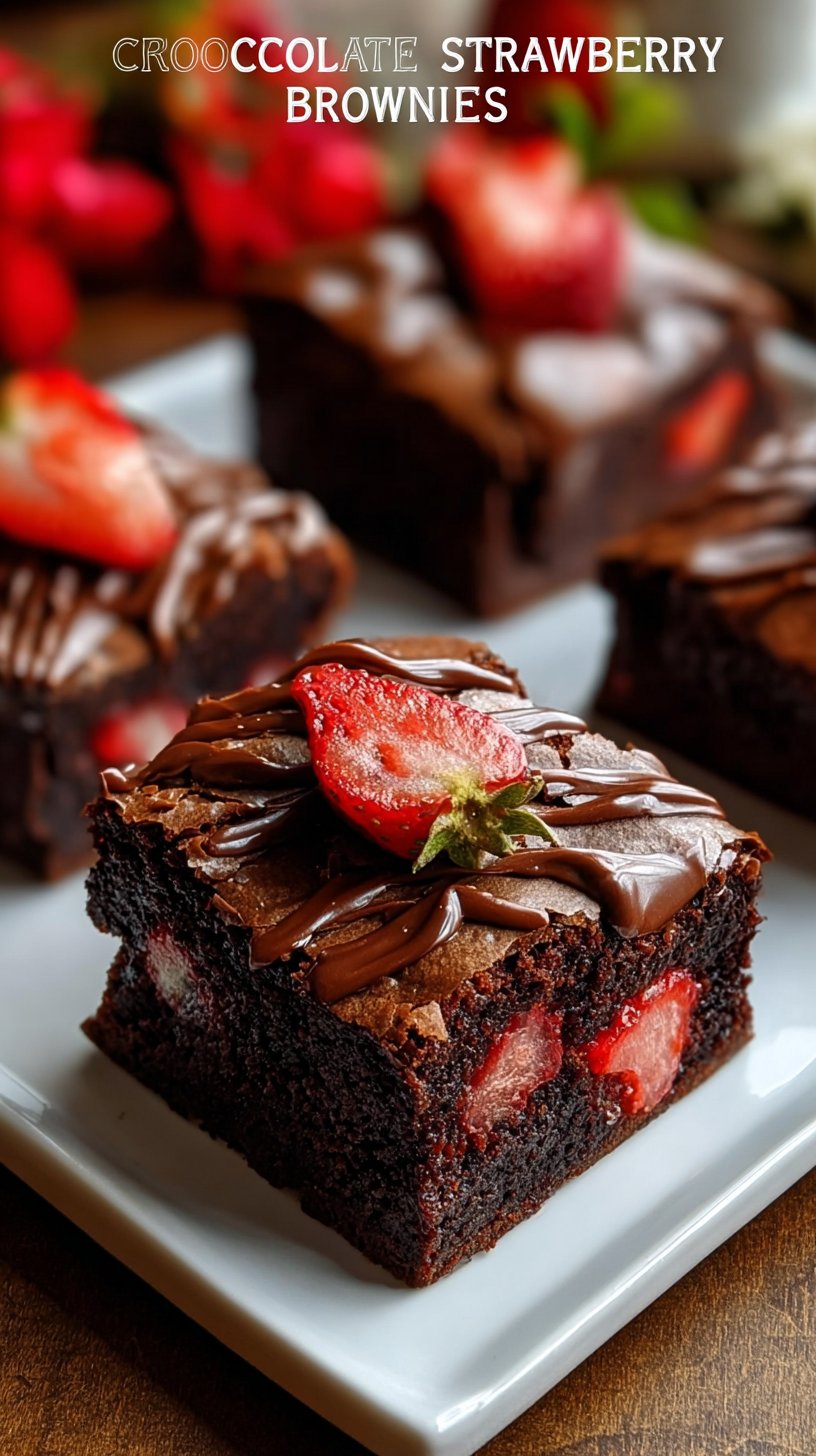 Chocolate Covered Strawberry Brownies