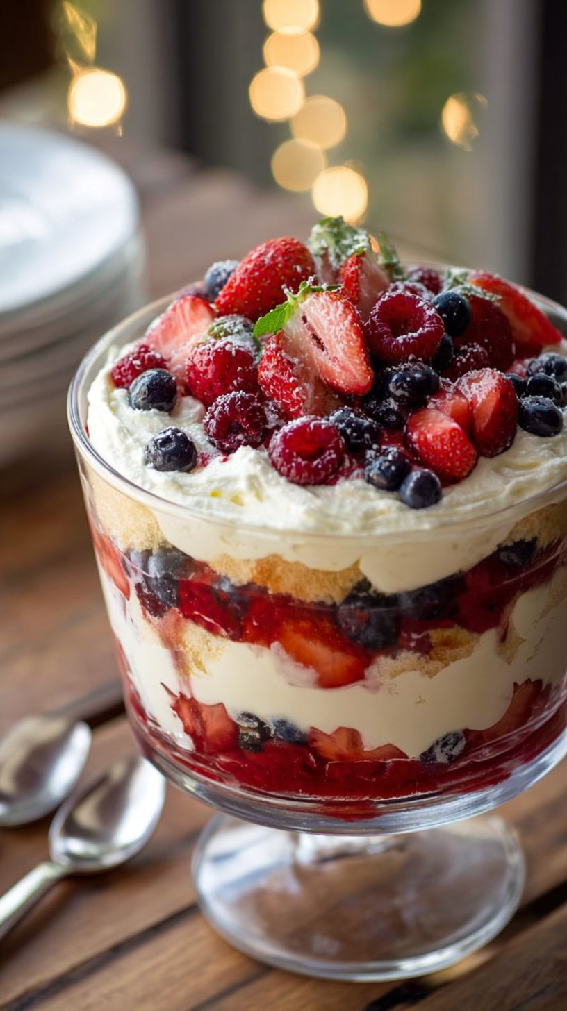 No-bake Mixed Berry Trifle Recipe