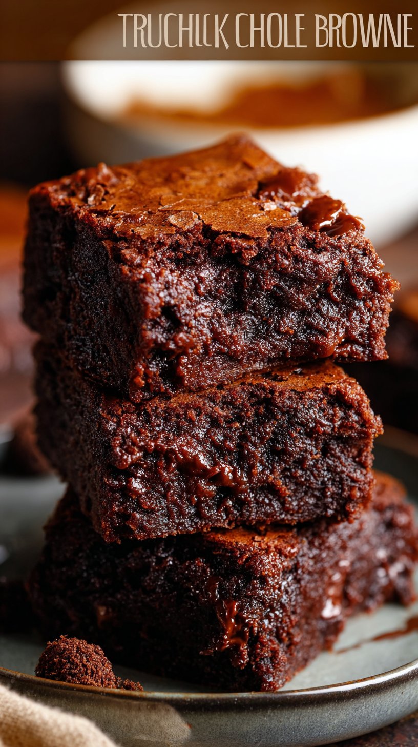 Fudgy Triple Chocolate Brownies