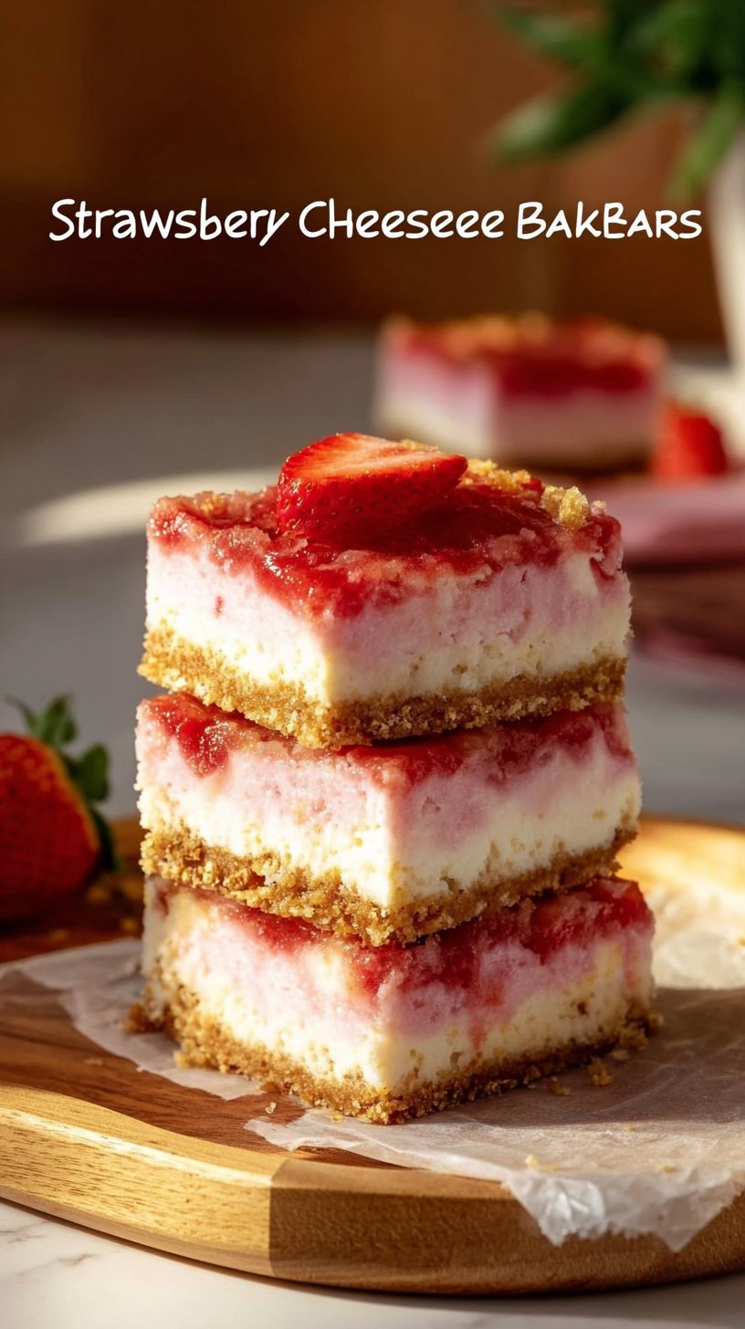 No-Bake Strawberry Cheesecake Bars