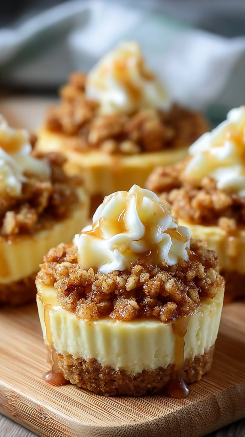 Apple Crisp Mini Cheesecakes