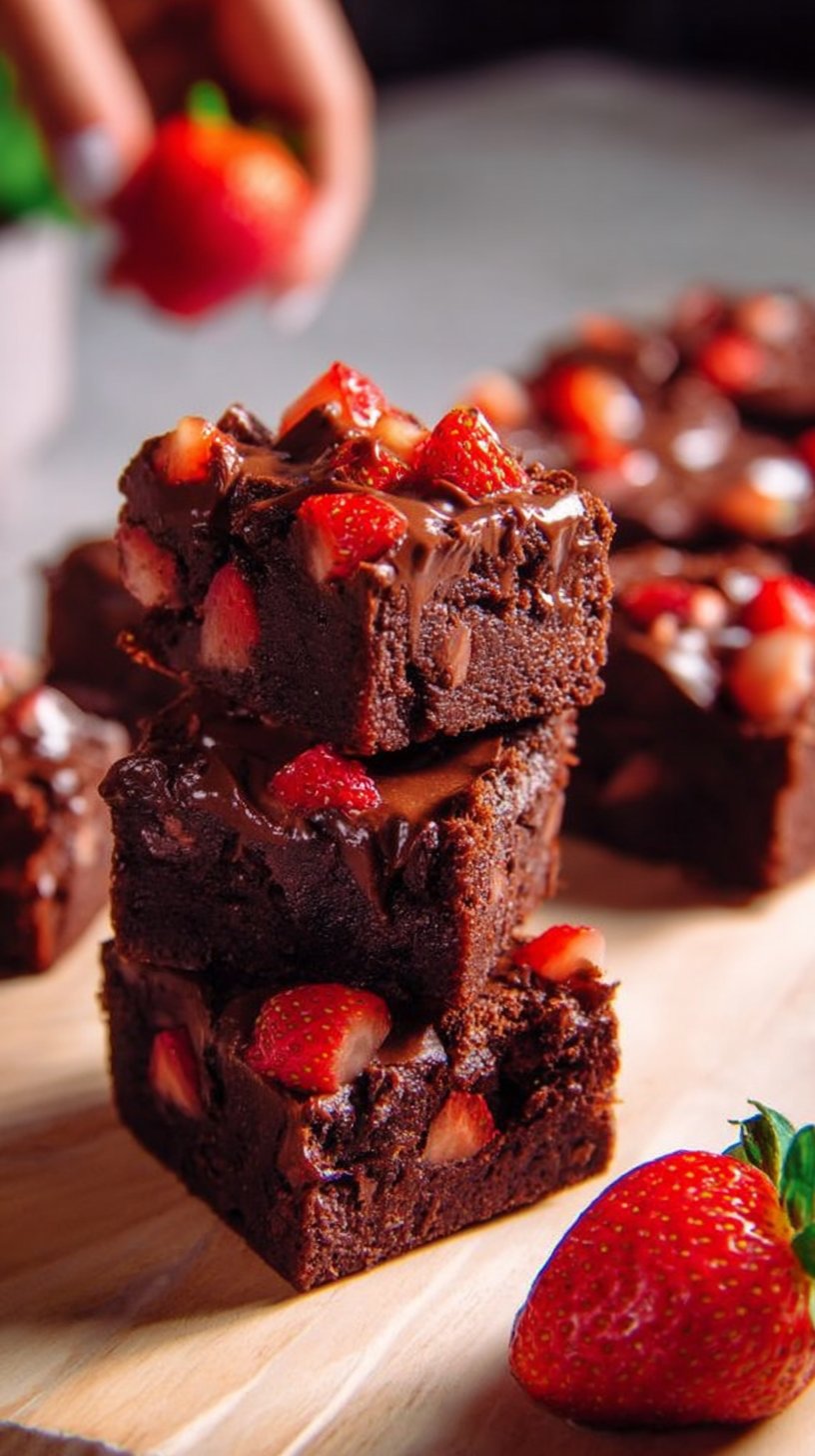 Chocolate-Covered Strawberry Brownies