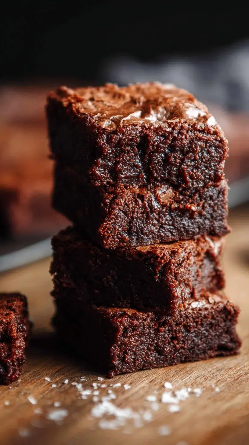 Delicious gooey brownies fresh out of the oven, topped with chocolate chips.