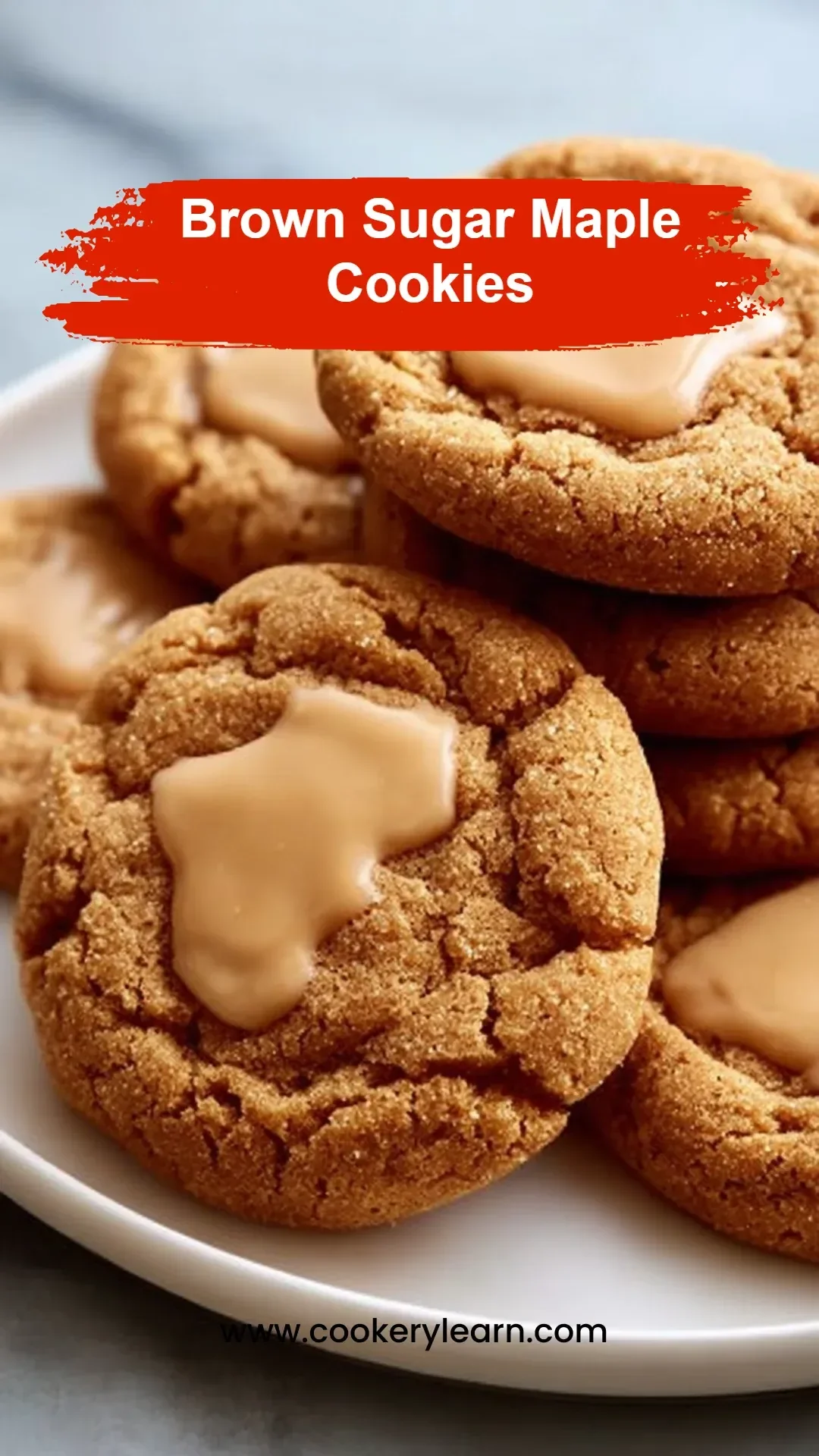 Delicious homemade brown sugar maple cookies on a plate